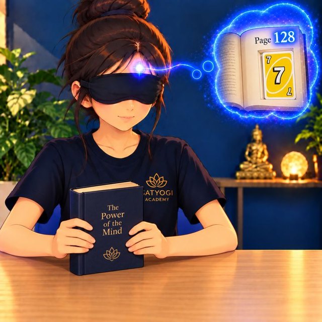 Finding a card hidden inside a book, blindfolded